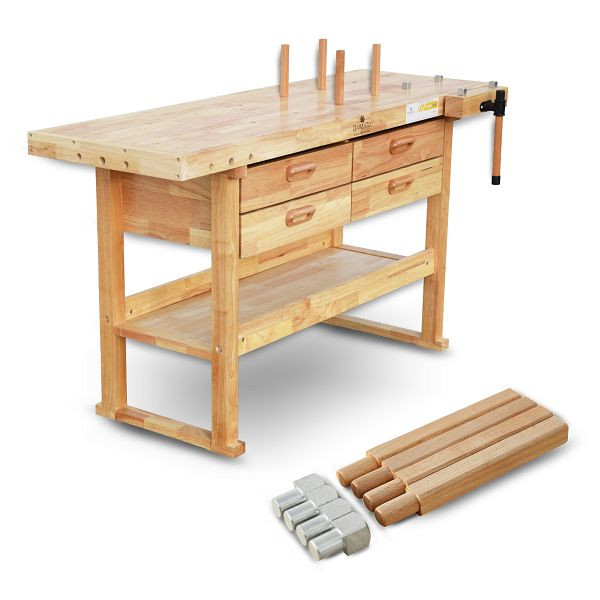 Etabli BAMATO WORK-1640 en bois massif, WORK-1640