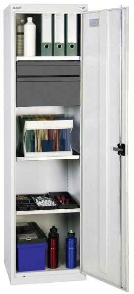 armoire à outils et matériaux contondants série 3000, 7035/7035, 1 tiroir 100 mm, 1 tiroir 200 mm, 3 étagères, 3005707