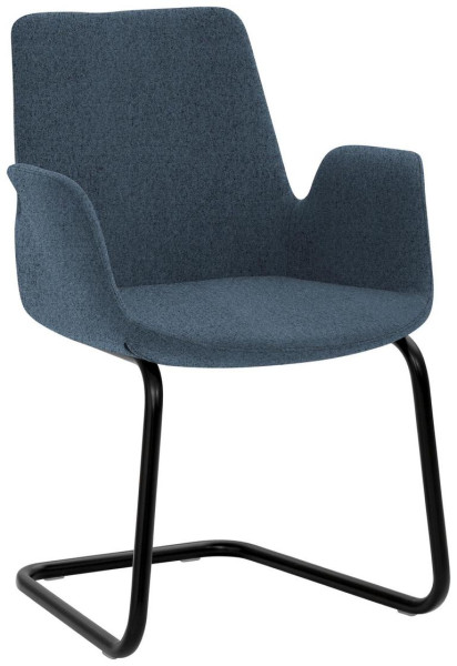 Fauteuil Mayer Sitzmöbel , structure luge, revêtement en poudre noir, bleu chiné, 2009_F3_26652