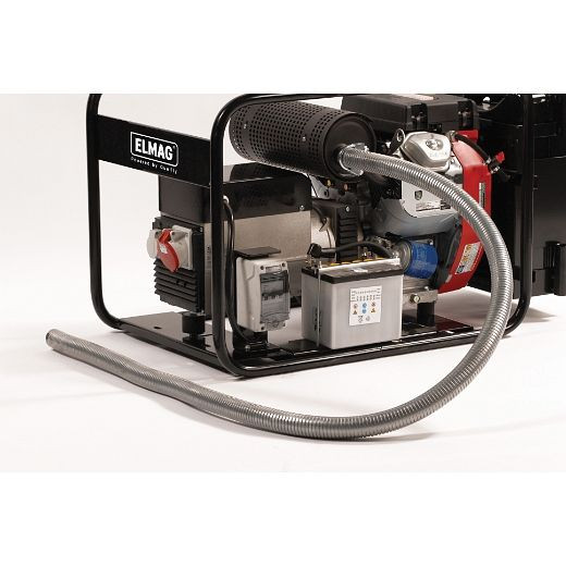 Tuyau d'échappement ELMAG 'acier inoxydable' flexible, 2 m avec raccord, ID 61mm pour groupe électrogène SEDSS34/44WDE et SEDSS 44WDE-ECO, 53868