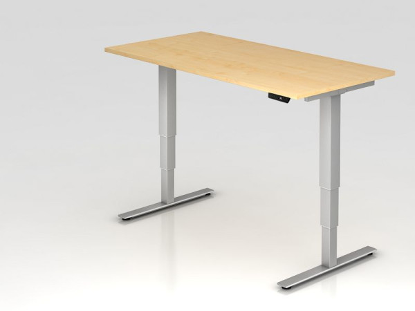 Bureau assis-debout électrique Hammerbacher 160x80cm érable, hauteur de travail 63,5 -128,5 cm, VXDSM16/3/S