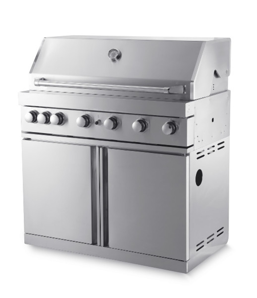 Myoutdoorkitchen Gril à gaz autoportant à 6 brûleurs avec brûleur infrarouge, collection en acier inoxydable, 7893