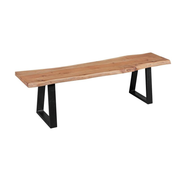 Banc de salle à manger Wohnling GAYA tronc d'arbre en bois d'acacia massif 160 x 45 x 40 cm, WL1.825