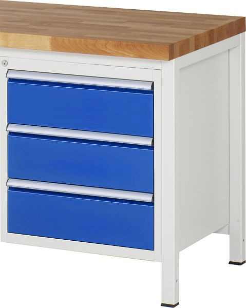 Conteneur de sous-construction RAU série 7000, 3 x tiroirs taille L 3xH180 mm, 580x620x650 mm, 03-L3.0A.11