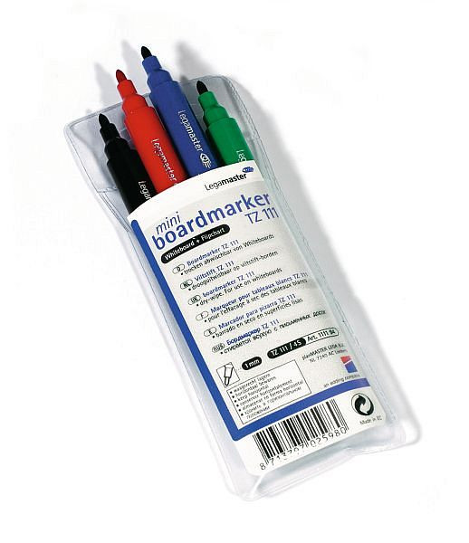 Legamaster TZ111 marqueur de tableau mini trié, UE : 4 pièces, 7-111194