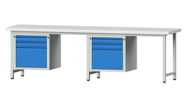 Etablis ANKE Etabli combiné, modèle 732 E, 2800 x 700 x 850 mm, RAL 7035/5012, KSP 50 mm, 511.003
