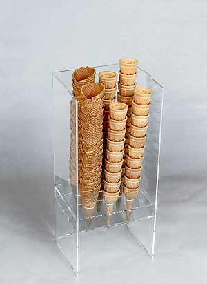 Silo à cônes glacés GEPPETTO pour 2x3 rangées de cônes (6), en plexiglas transparent, 94029-1