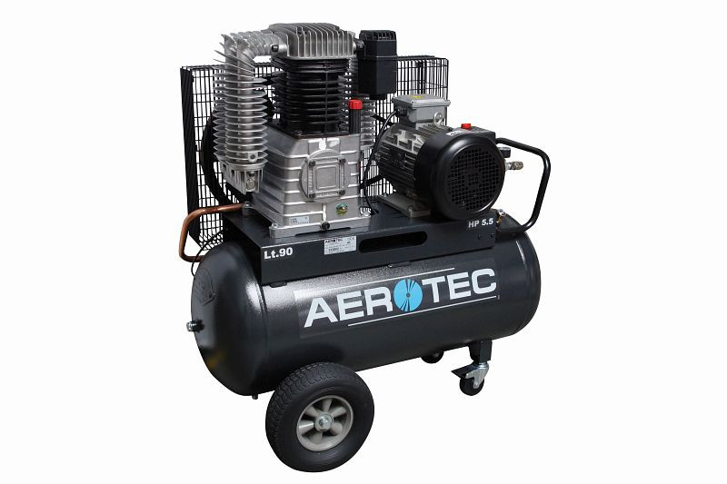 Compresseur à piston industriel AEROTEC air comprimé 400V lubrifié à l'huile, 580 l/min, mobile, 2 étages, 2010191