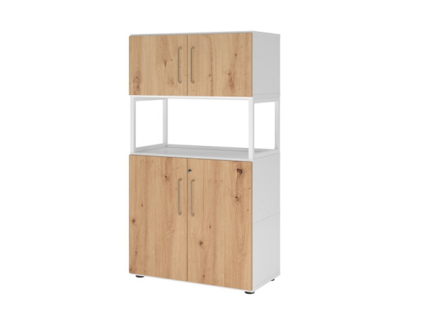 Armoire combinée Hammerbacher, 4OH, blanc/chêne astre, VFW48K5RG/W/R/BS