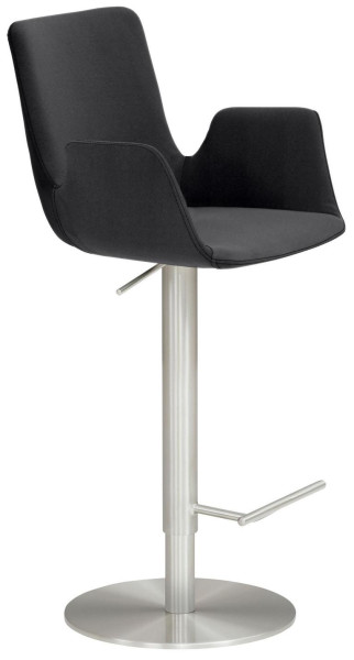 Mayer Sitzmöbel , structure en chrome brossé, aspect acier inoxydable, assise avec accoudoirs intégrés, anthracite, 1220_04_30487