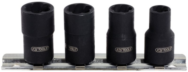 KS Tools Jeu de douilles à profil spiralé 3/8", 4 pièces, 8-13 mm, 913.3850