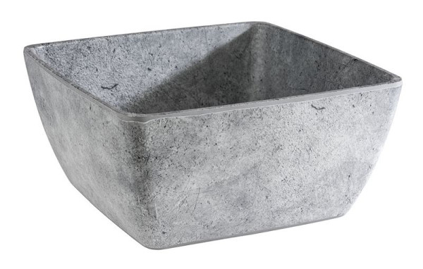 Bol APS -ELEMENT-, 25 x 25 cm, hauteur : 12 cm, mélamine, 3,8 litres, couleur : aspect béton, 84831