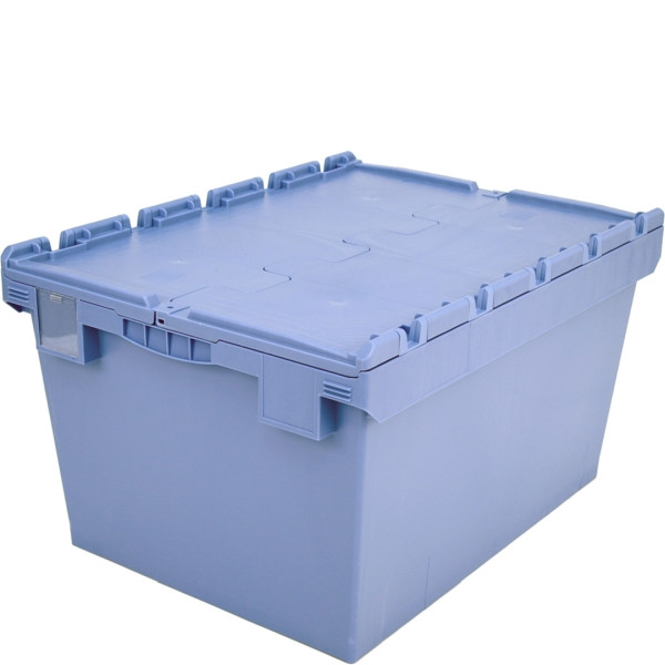 BITO conteneur réutilisable MB couvercle/barre/skid /MBD86421R 800x600x423 bleu pigeon, couvercle fond nervuré, C0402-0037