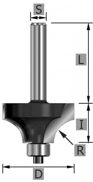 Coupe-quarts de tige Edessö HW avec roulement à billes, A: 18,7, R: 3, B: 9,5, C: 8, 111218708