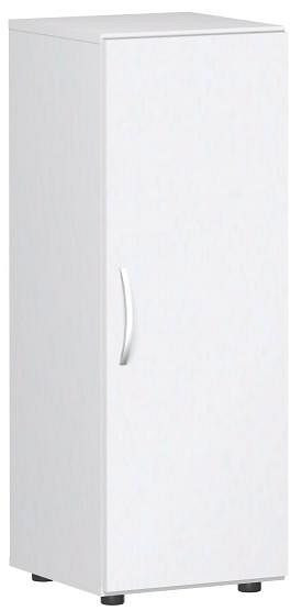 armoire à double porte geramöbel avec pieds, poignée gauche ou droite, amortisseur de porte inclus, non verrouillable, 400x420x1104, blanc/blanc, S-343102-WW
