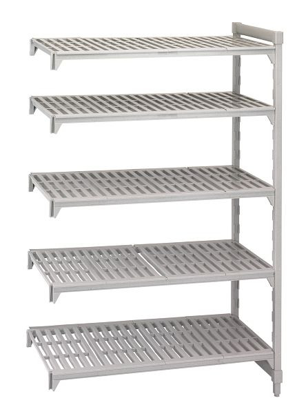 Cambro Camshelving® Premium module complémentaire à fentes, 160 kg par étagère, 5 étagères, 40 x 123,5 x 170 cm, MPA41217V5PKG490