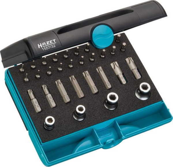 Jeu d'outils Hazet TORX®, six pans pleins 6,3 (1/4 pouce), profil TORX® interne, nombre d'outils : 32, 1557/32