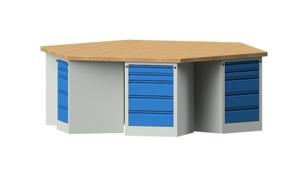 Etablis ANKE Etabli de groupe, modèle 806 EG, 2700 x 2340 x 900 mm, RAL 7035/5012, BMP 50 mm, 520.307