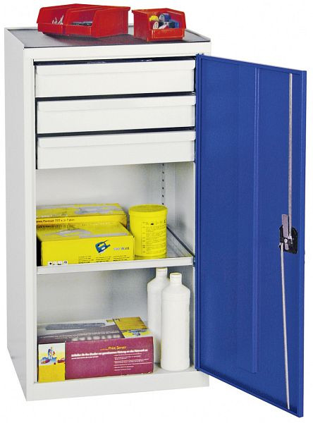 armoire à outils et matériaux contondants série 2000, 7035/5010, 3 tiroirs, 1 étagère, 2001374