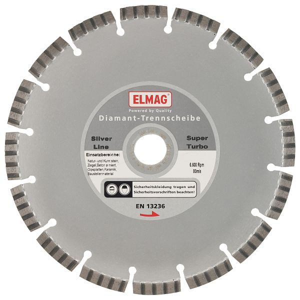 Disque diamant ELMAG 400 mm, PREMIUM LINE - ASPHALT (alésage : 25,4 mm) (spécialement pour scies de sol), 61541