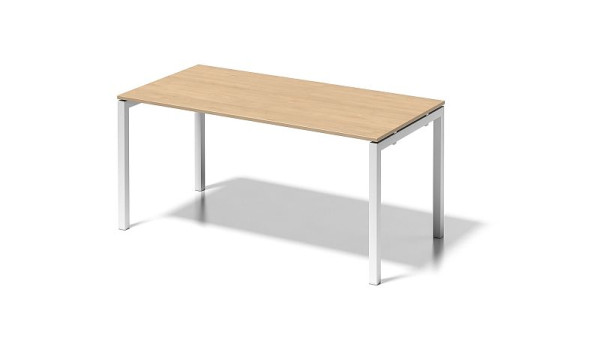 Bureau Bisley Cito, structure en U hauteur fixe 730 mm, H 19 x L 1600 x P 800 mm, érable/blanc signalisation, DUF1608MP396