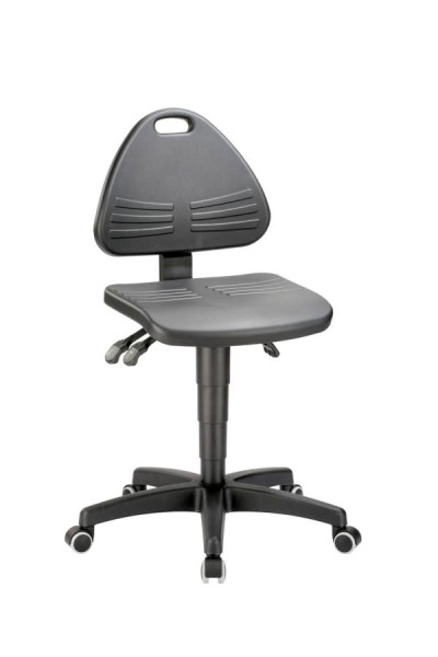 bimos Isitec avec roues et mousse PU noir, hauteur d'assise 430-600 mm, 9608-2000