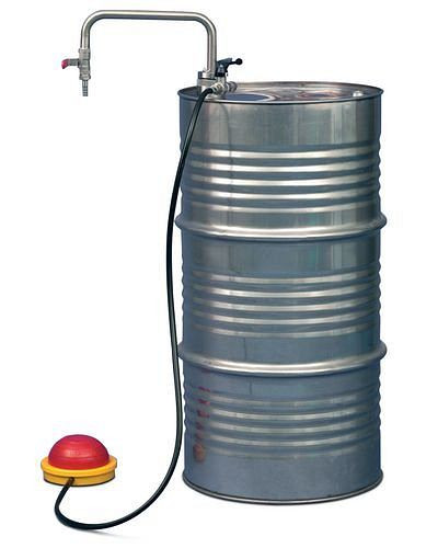 Pompe à solvant DENIOS en acier inoxydable, pour commande au pied, 157-587