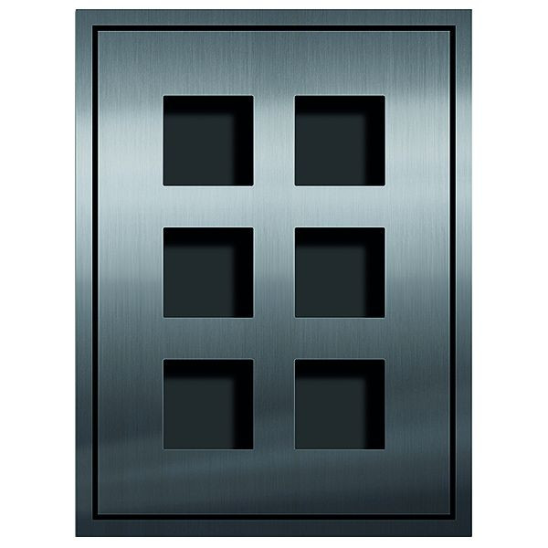 Kit d'encastrement TCS composé d'une face avant affleurante et d'un boîtier d'encastrement pour la série AMI, pour module AMI 2x3, 1 colonne, ZAU2069-0030