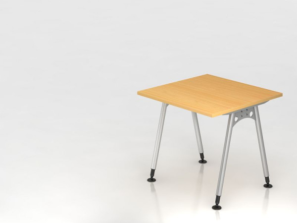 Bureau Hammerbacher pied A 80x80 hêtre, forme rectangulaire, VAS08/6/S