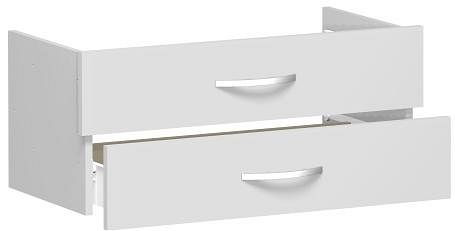 Insert de tiroir geramöbel pour largeur d'armoire 800 mm, pour 2e, 3e ou 4e hauteur de dossier, non verrouillable, 1 hauteur de dossier, gris clair, S-381700-L