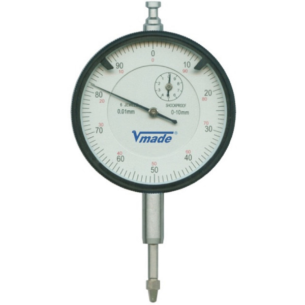 Comparateur à cadran Vogel Germany, 0 - 10 mm, avec protection antichoc, A: 43,0 mm, B: 22,0 mm, C: 8,2 mm, D: Ø 57 mm, 241131