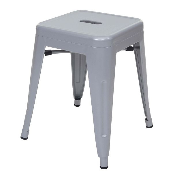 Mendler Lot de 6 tabourets HWC-A73, tabourets en métal, design industriel en métal, empilables, gris, 6x57897