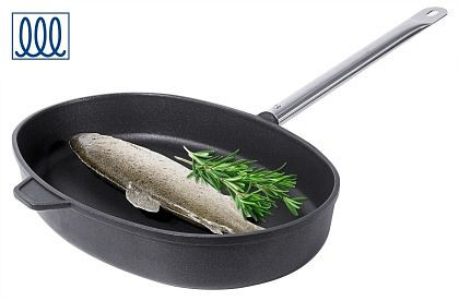 Poêle à poisson Contacto, ovale avec revêtement titane-aluminium, 5570/380