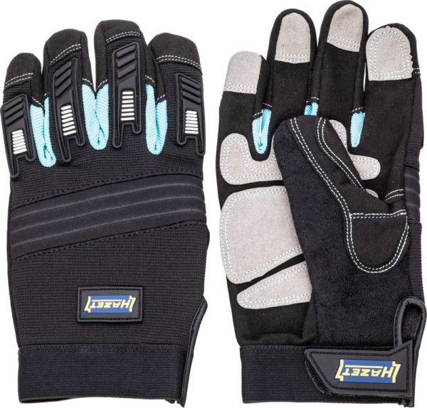 Gants de mécanicien Hazet, haute résistance à l'abrasion grâce à un mélange optimal de cuir artificiel (paumes) et de PVC, taille XL, 1987-5XL