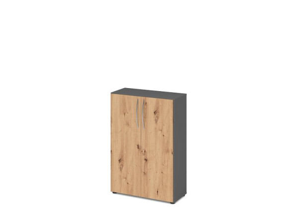 Armoire Hammerbacher 3OH 34, profondeur 6 cm BM graphite/chêne noueux, V4550/G/R/BM
