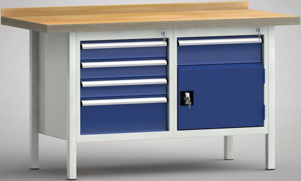 Etabli standard KLW - 1500 x 700 x 840 mm L x P x H, WS177N-1500M40-E7020