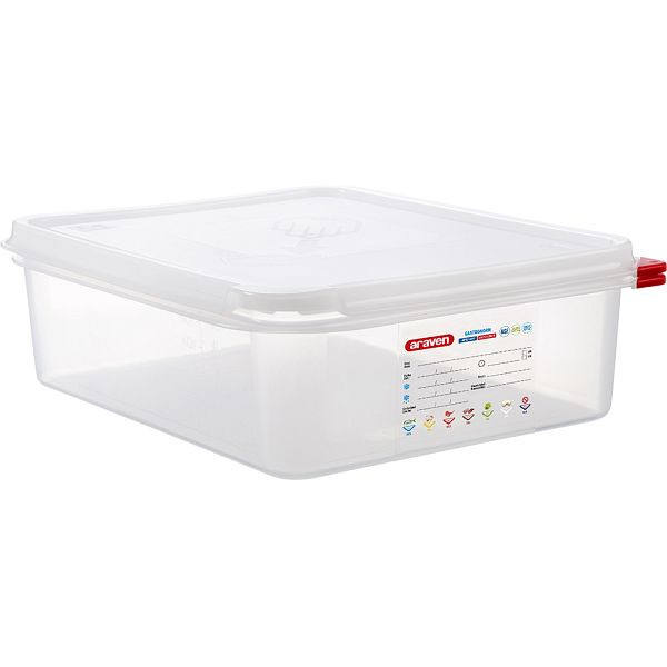 Araven Bac Gastronorm avec couvercle, polypropylène, GN 1/2 (100 mm), GN1612100
