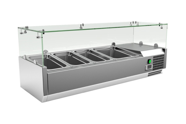 Vitrine réfrigérée inox Gastro-Inox 3x GN1/3 + 1x GN 1/2, 209.125