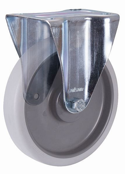 Roulette fixe VARIOfit thermoplastique, 125 x 32 mm, grise, avec bandage thermoplastique, bpg-125.050