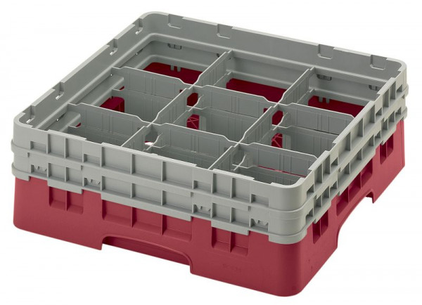 Panier de lavage Cambro 9 compartiments Camrack®, canneberges 13,2 cm, lot de 4, 9S434416