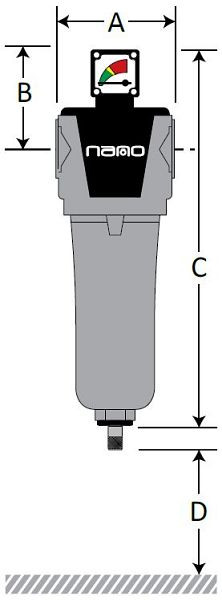 filtre nano à coalescence d'air comprimé <1 µ BSPP 3" débit : 1700 Nm³/h, NFB 1000 M1