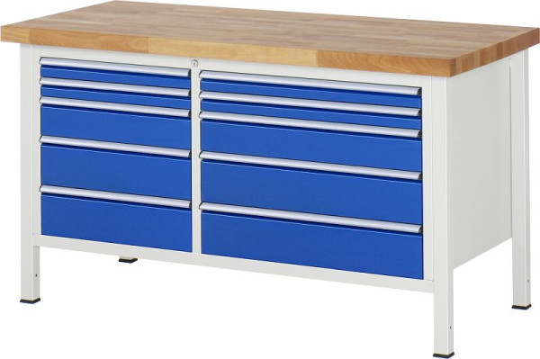 Etabli RAU série 8000 - modèle 8656, L1500 x P700 x H840 mm, base système L1425 x P650 x H800 mm, 03-8656A2-157B4S.11
