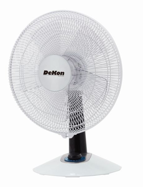 Ventilateur de table DeKon Silence Stratos blanc/noir, hauteur environ 51 cm, L 460