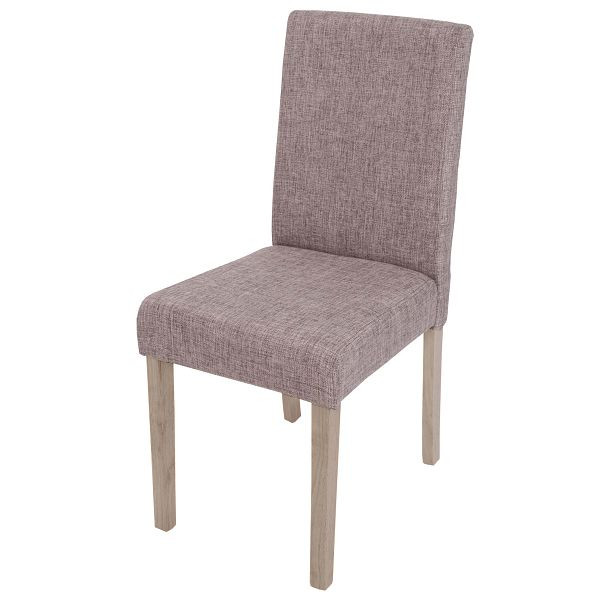 Chaise de salle à manger Mendler Littau, chaise de cuisine, tissu/textile, gris, pieds marron, 74385