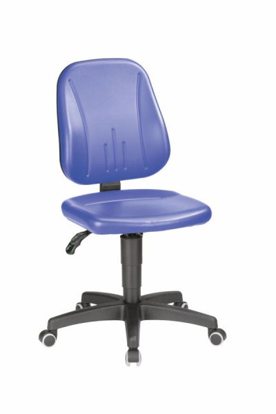 bimos Unitec avec roues et cuir artificiel bleu, hauteur d'assise 440-620 mm, 9653-0562