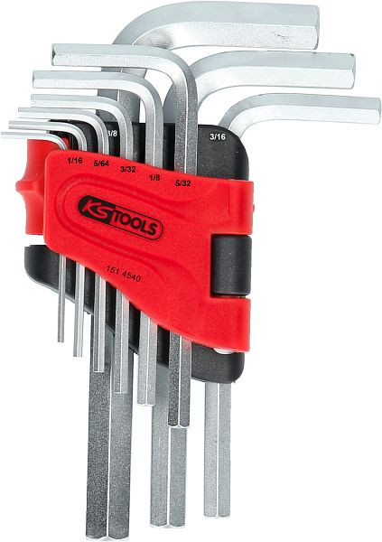 KS Tools Jeu de clés Allen, dans support pliable, 9 pièces 1/16"-3/8", 151.4540