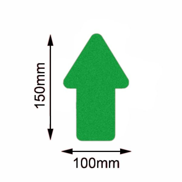 Marqueur de sol Mehlhose Flèche verte de sécurité 100x150mm, UE: 10 pièces, KSUP1V10