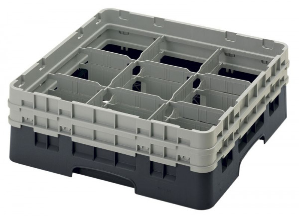 Panier de lavage Cambro 9 compartiments Camrack® 13,2 cm noir, lot de 4, 9S434110