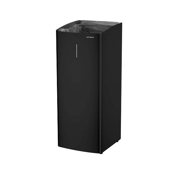 Poubelle Air Wolf, noire, 50 litres, acier inoxydable, série Alpha, 60-175