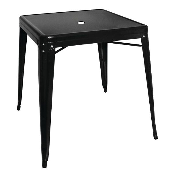 Table Bolero Bistro Carrée Acier Noir - 660mm, GC867